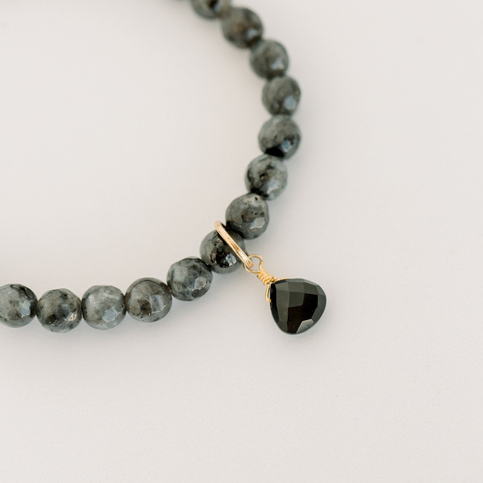 Royal Gemstone Beaded Bracelet | Black Labradorite by elliparr