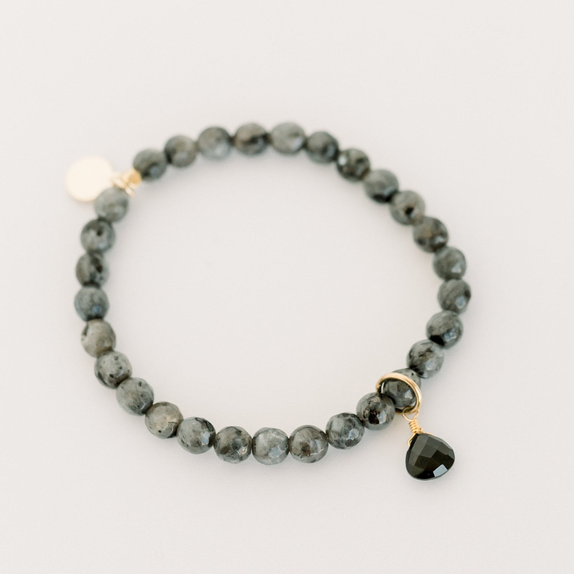 Royal Gemstone Beaded Bracelet | Black Labradorite by elliparr