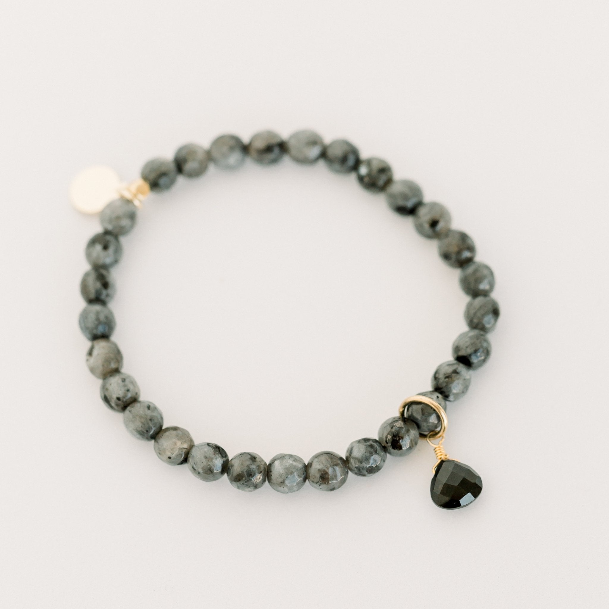 Royal Gemstone Beaded Bracelet | Black Labradorite by elliparr