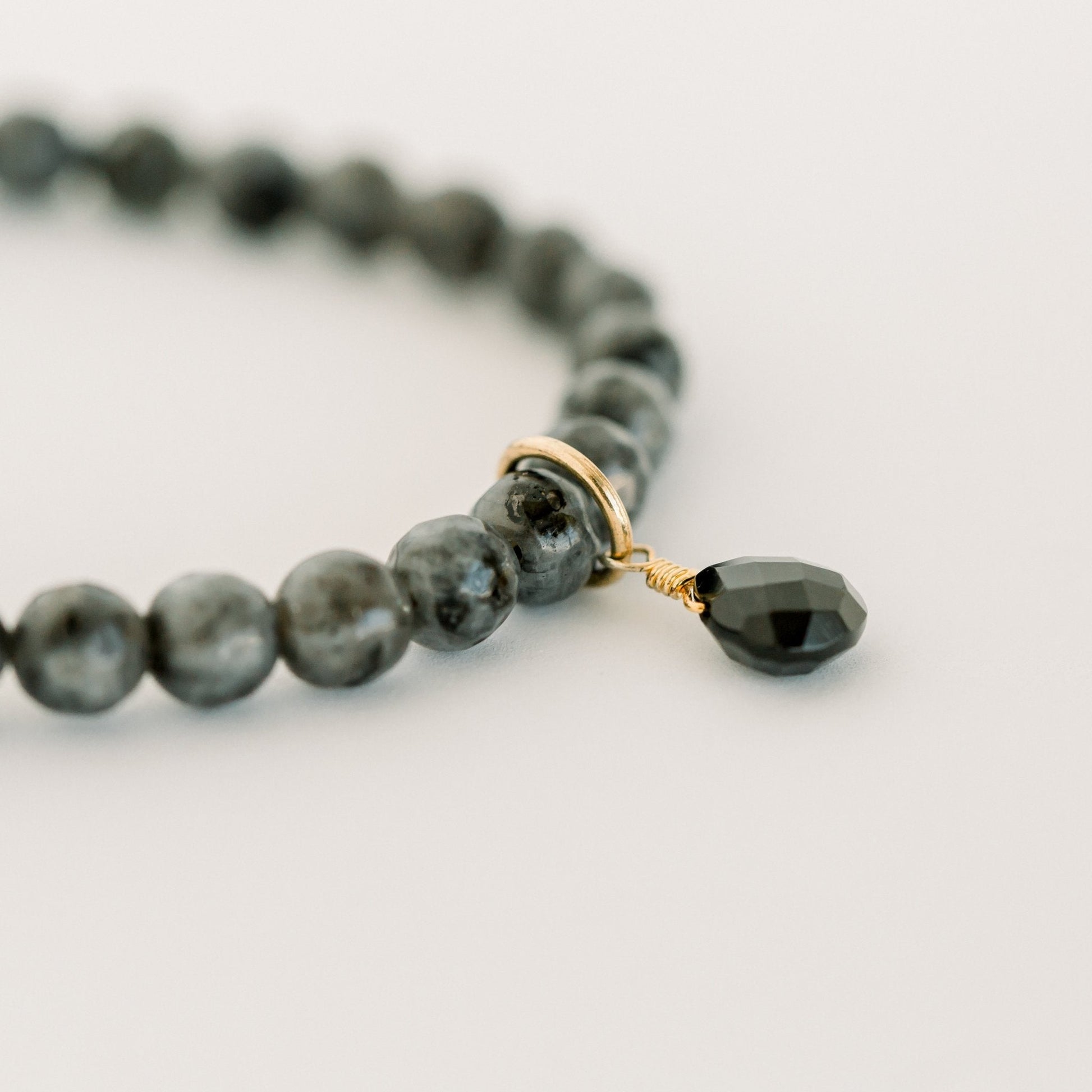Royal Gemstone Beaded Bracelet | Black Labradorite by elliparr
