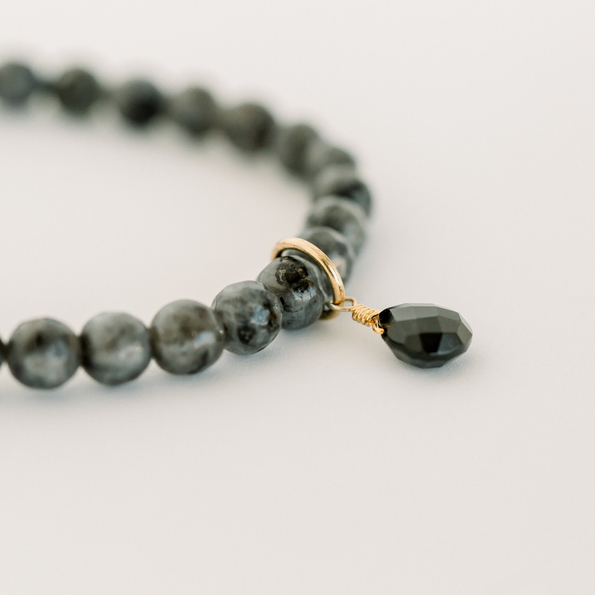 Royal Gemstone Beaded Bracelet | Black Labradorite by elliparr