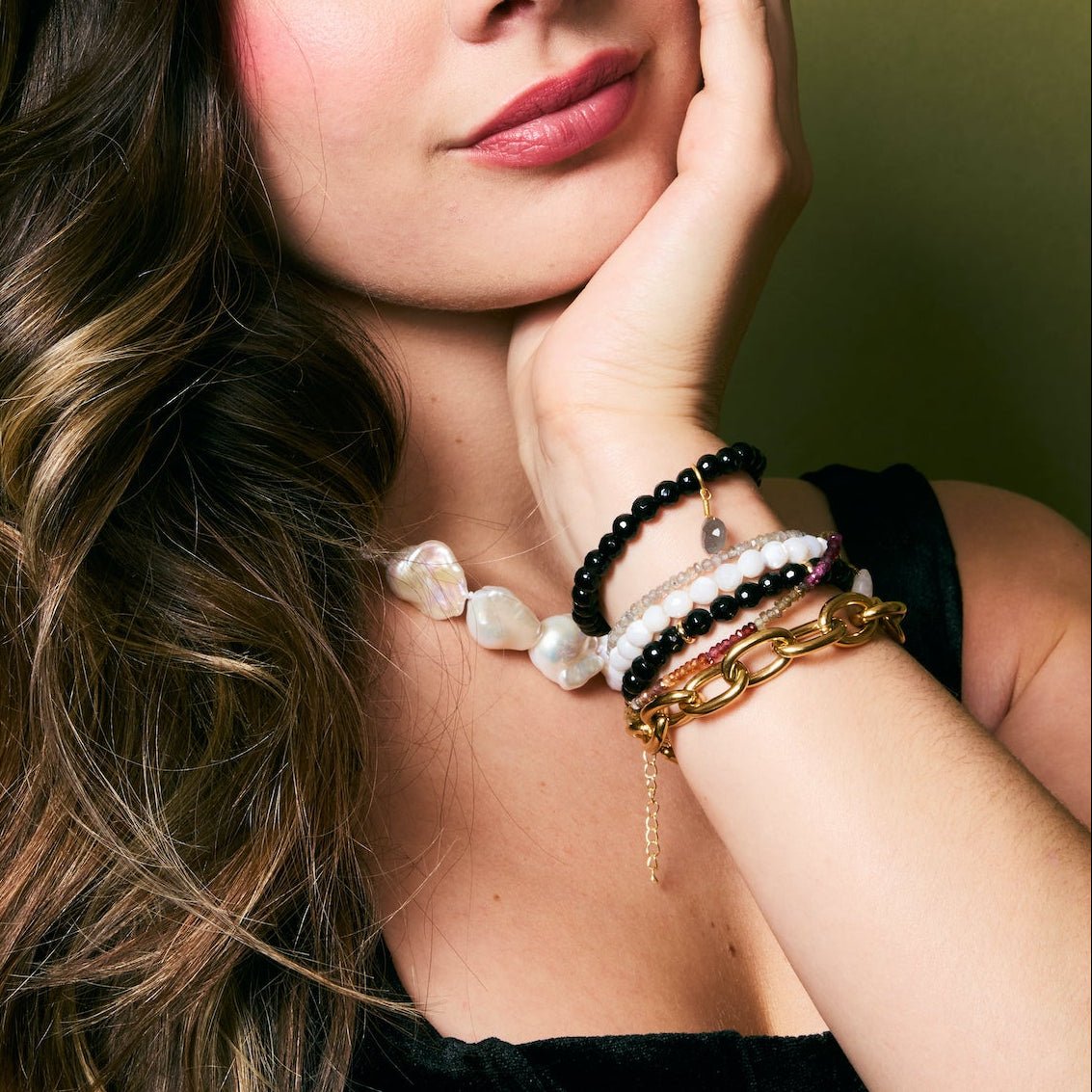 Royal Gemstone Beaded Bracelet | Black Onyx by elliparr