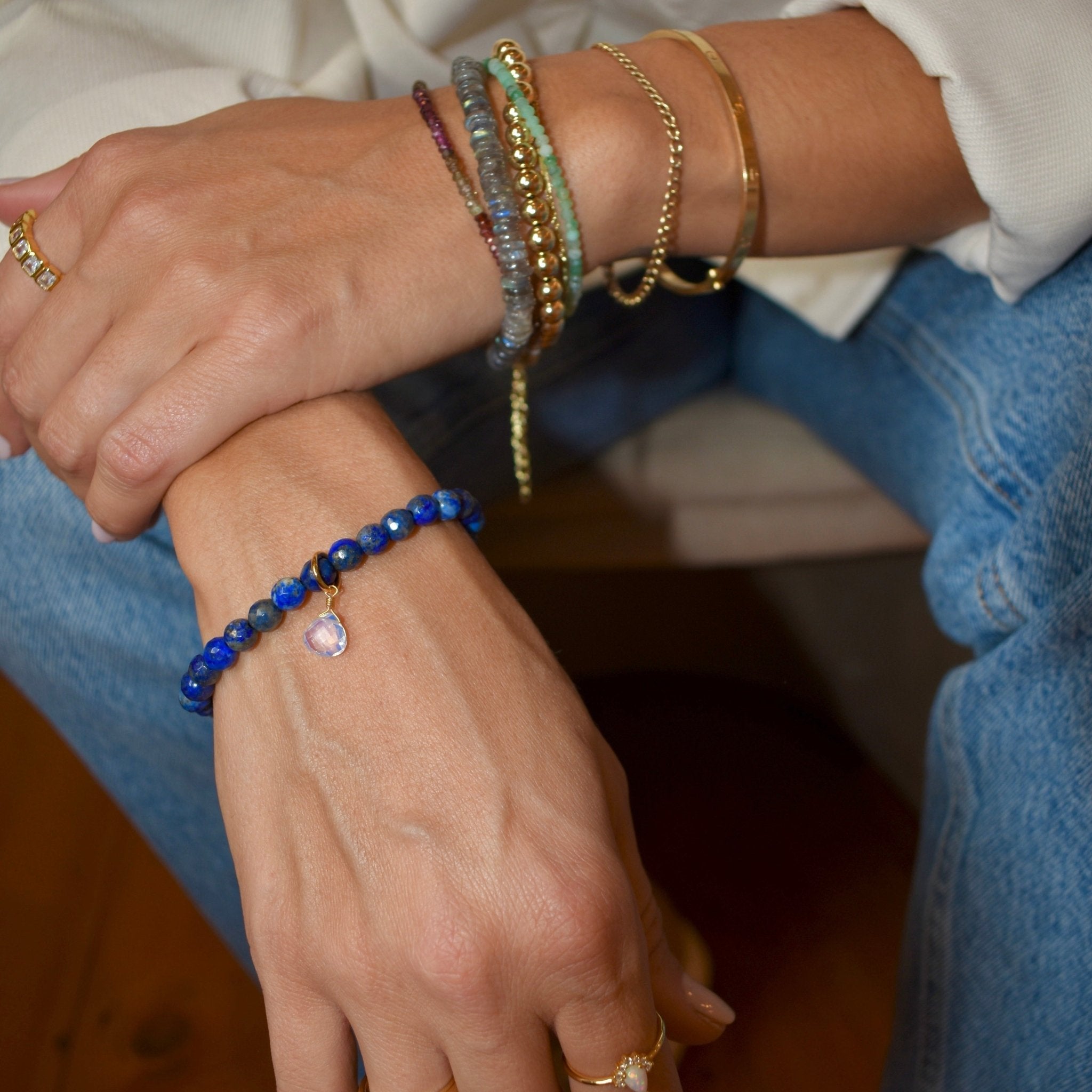 Royal Gemstone Beaded Bracelet | Lapis Lazuli by elliparr