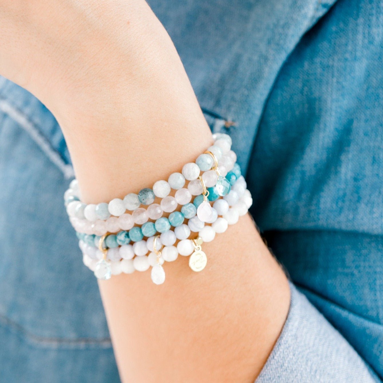 Royal Gemstone Beaded Bracelet | Mother of Pearl by elliparr