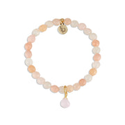 Royal Gemstone Beaded Bracelet | Peach Moonstone by elliparr