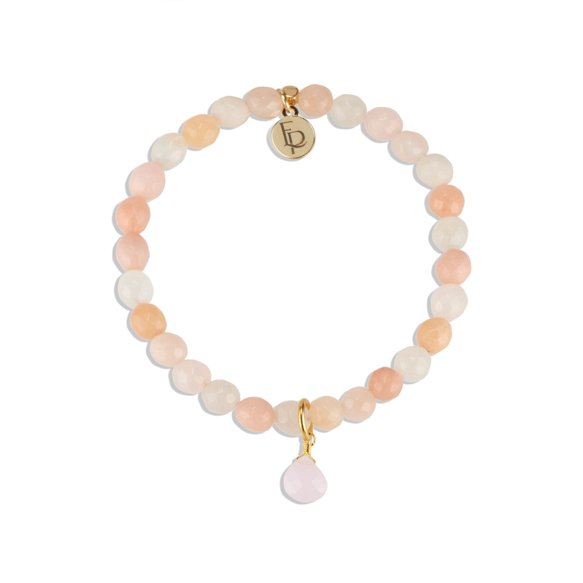 Royal Gemstone Beaded Bracelet | Peach Moonstone by elliparr