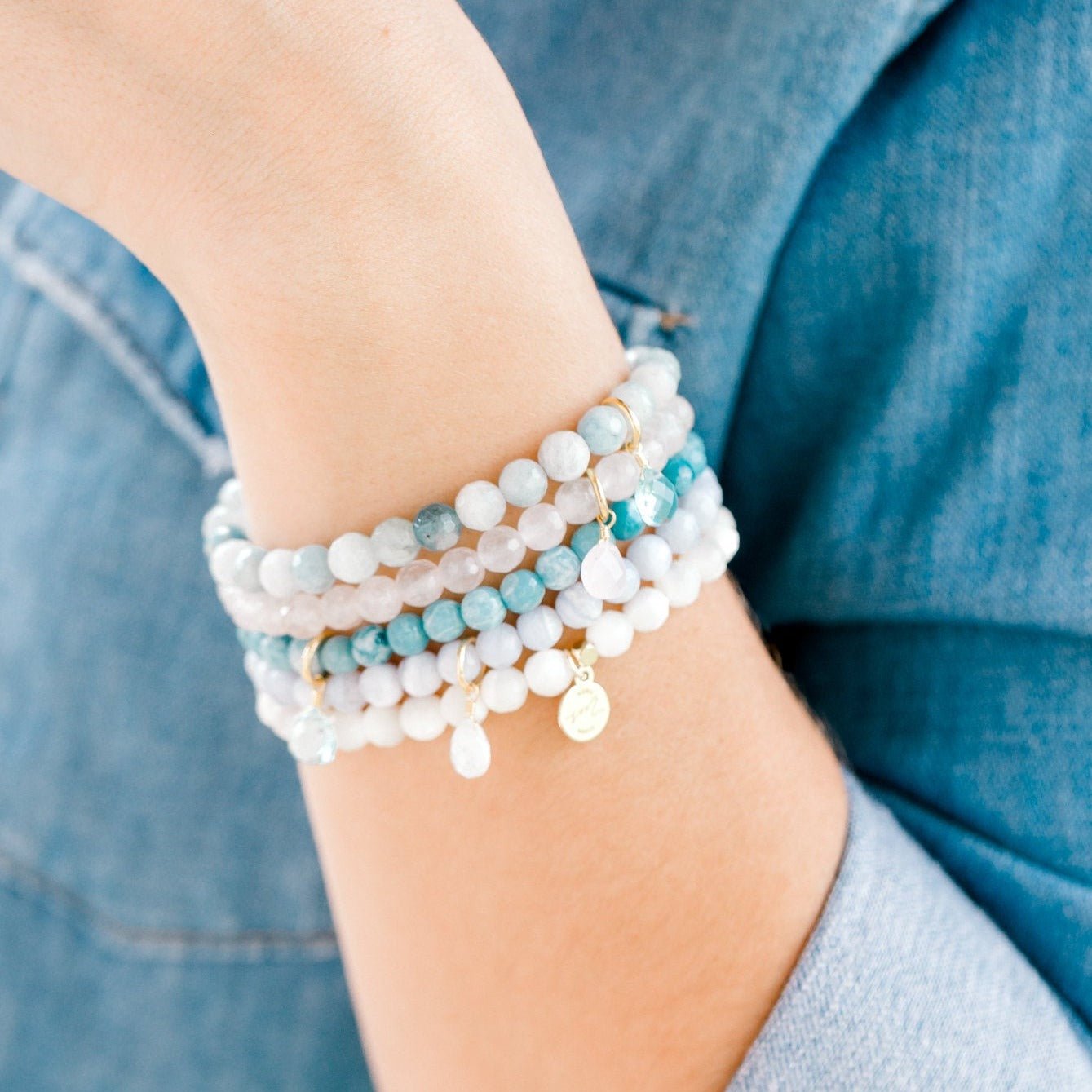 Royal Gemstone Beaded Bracelet | Peach Moonstone by elliparr
