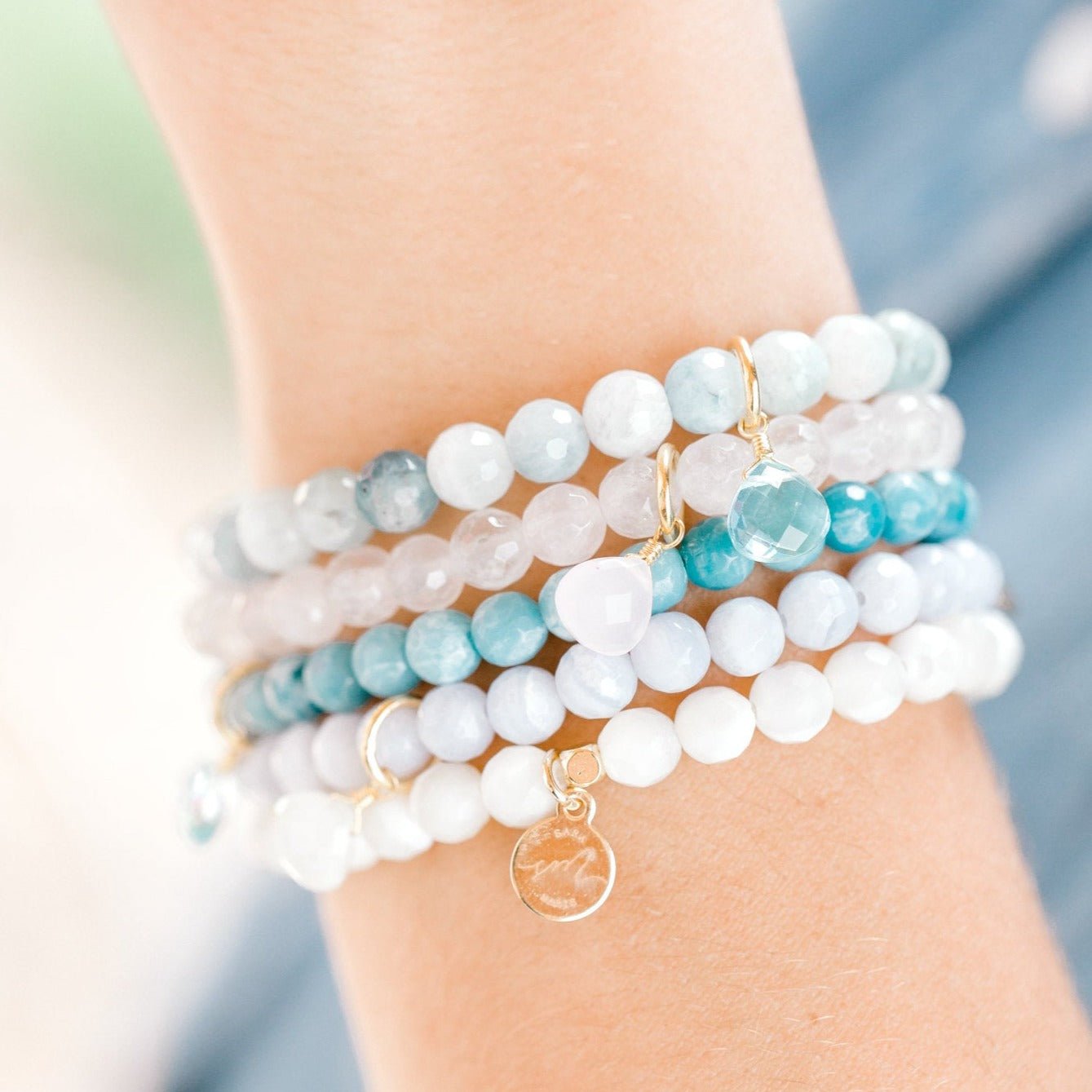 Royal Gemstone Beaded Bracelet | Peach Moonstone by elliparr