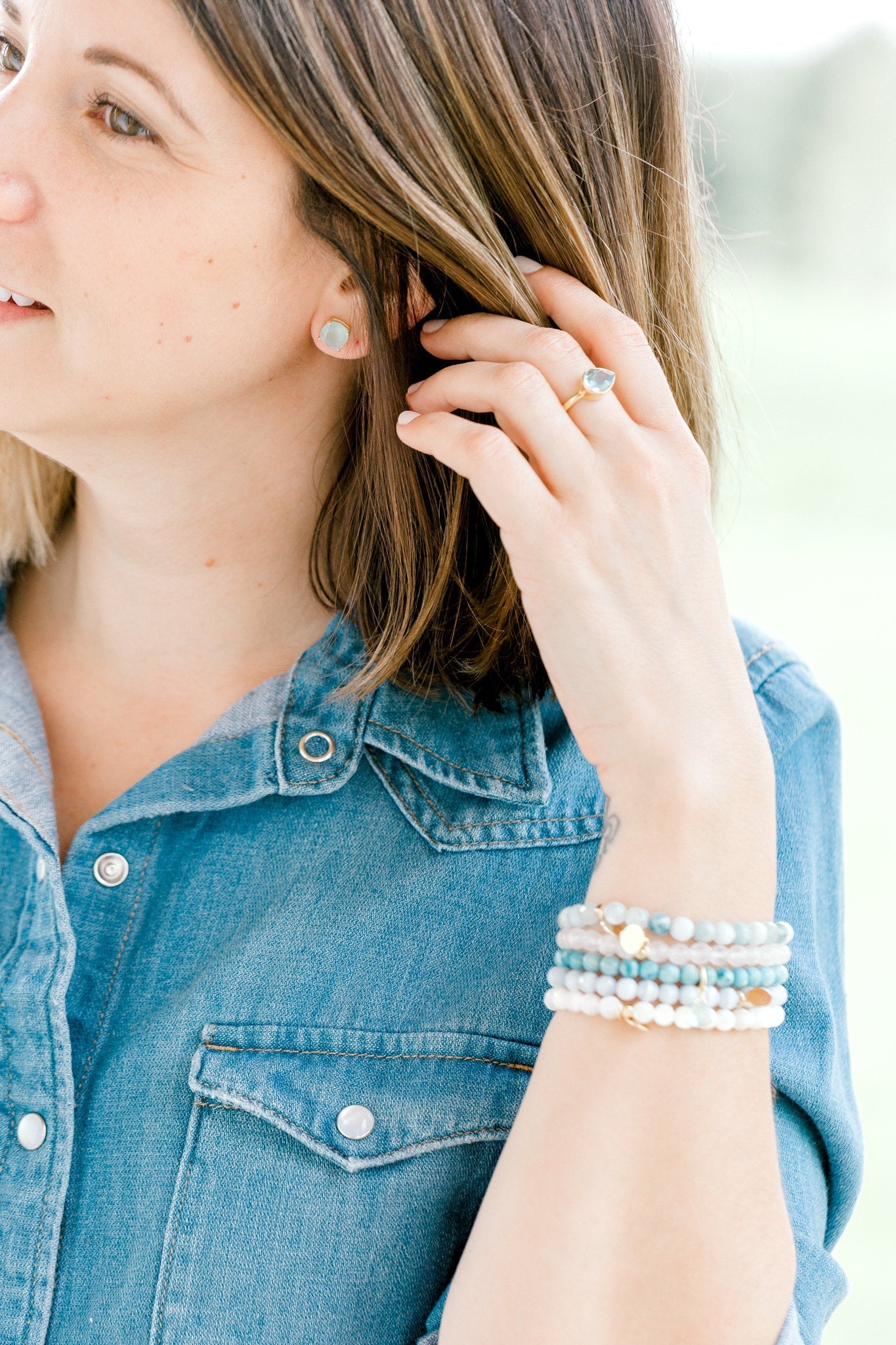 Royal Gemstone Beaded Bracelet | Peach Moonstone by elliparr