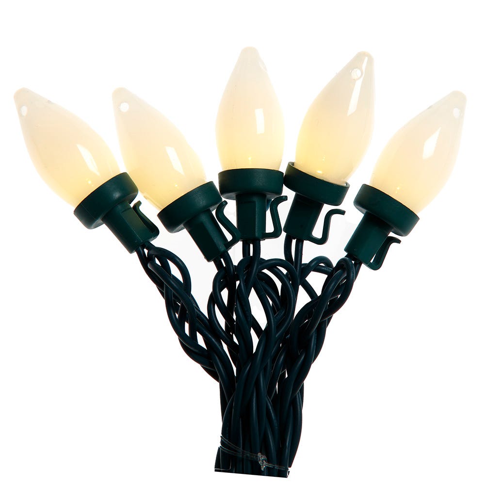 100L Warm White LED Opaque C7 String Lights On Spool