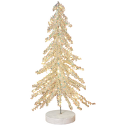 Lighted Tinsel Christmas Tree - 16 Inch - Silver