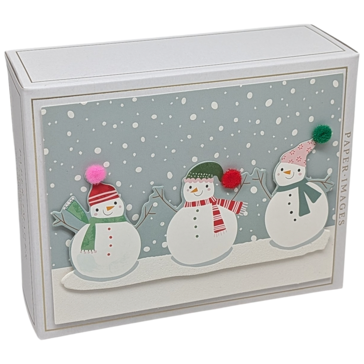 Handmade Greetings Boxed Cards - Three Snowmen