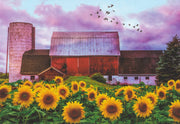 Sunflower Barn Greeting Card  -  Blank Card
