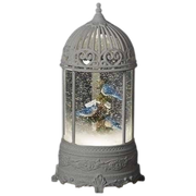 Bluebird with Holly Swirl Birdcage – 10.5 Inch
