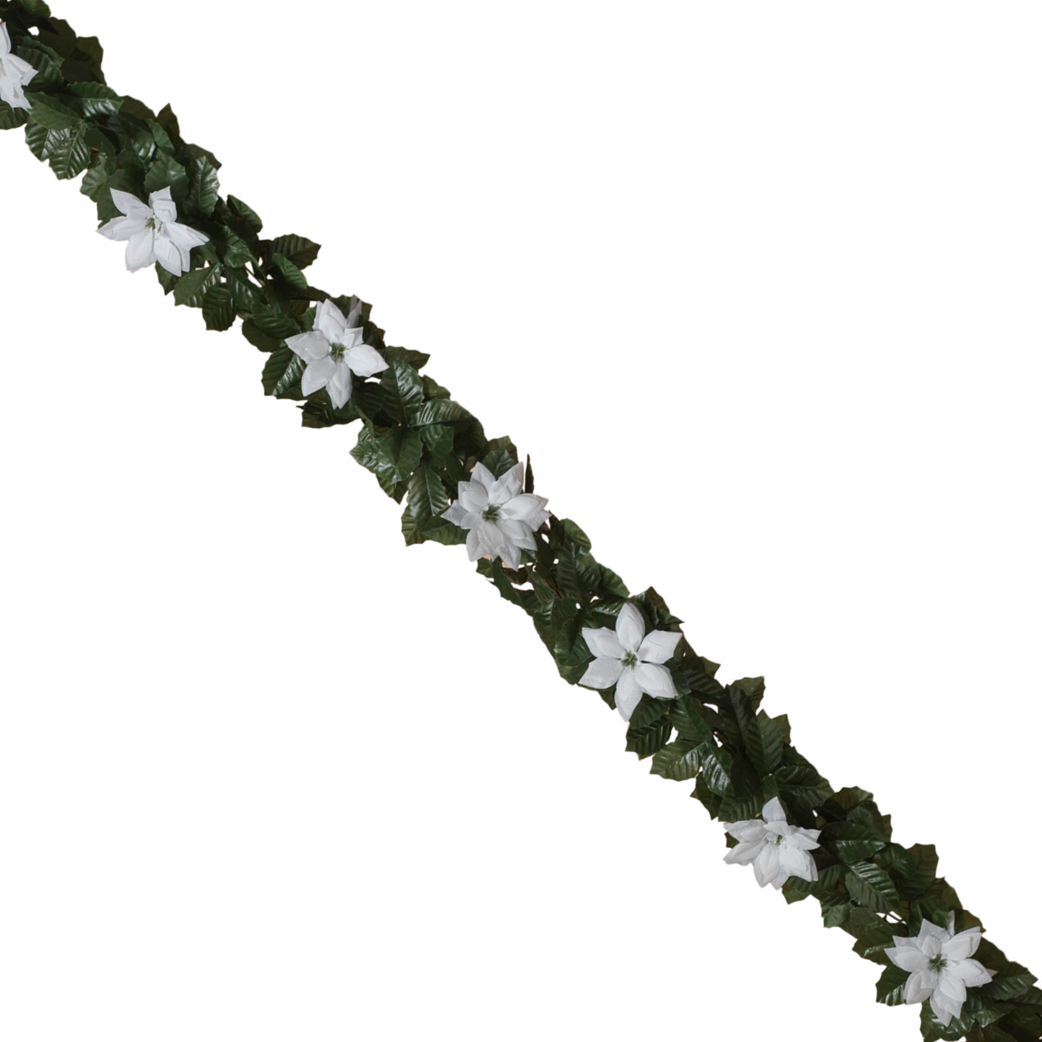 Poinsettia and Holly 20" Chain Garland -