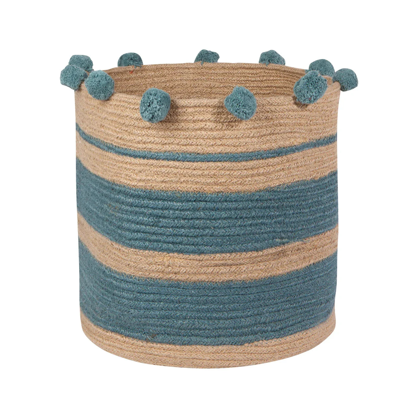 Basket - Jute Large - Stipe Lagoon by Homeportonline