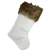 21" Knit Fabric Stocking - Brown Cuff