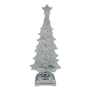 Twinkling Frost Lighted Waterglobe Tree - 12.5"