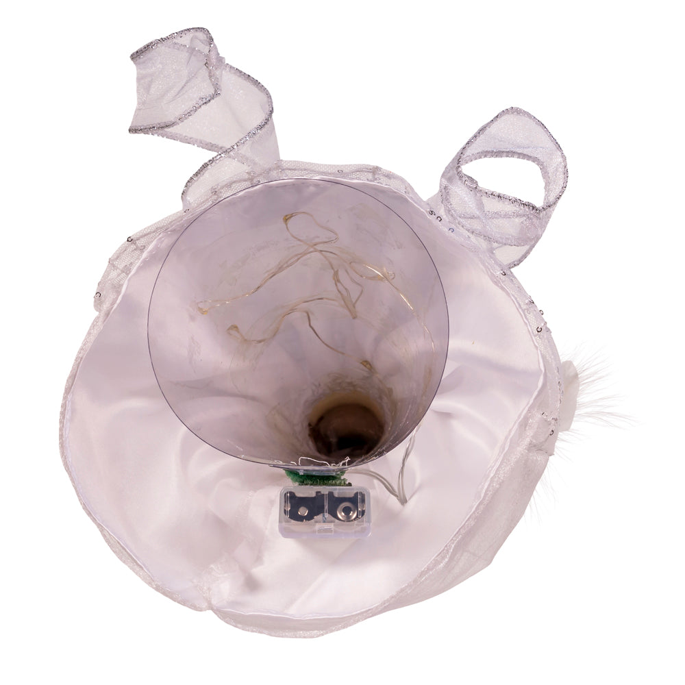 Battery Operated Silver and White Fairy Light LED Angel Treetop