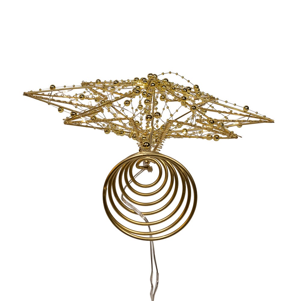 8-Point Gold Metal Star Treetop - 19.7 Inches