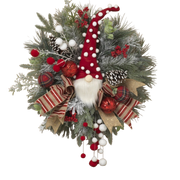 Gnome Pinecone Holiday Wreath