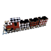Metal Holiday Harlequin Train - 37 Inches Long