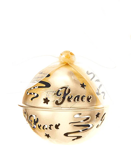 Hanging Word Bell Ornaments - Gold -