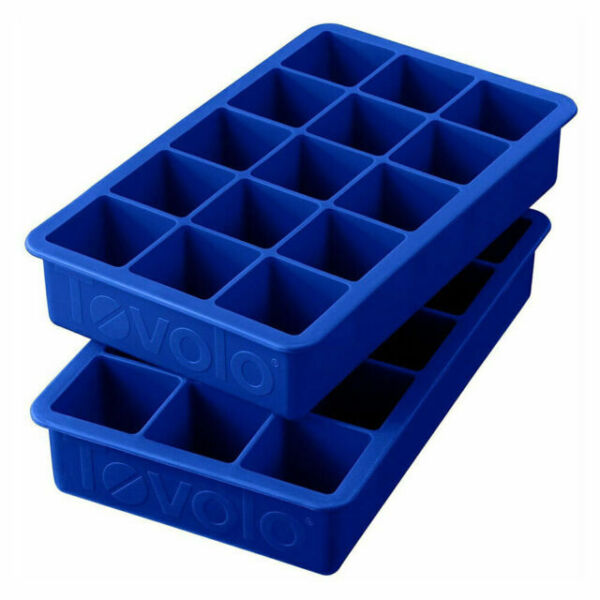 Perfect Cube Ice Tray - Silicone 15 Pocket Stratus Blue 2pk by Homeportonline