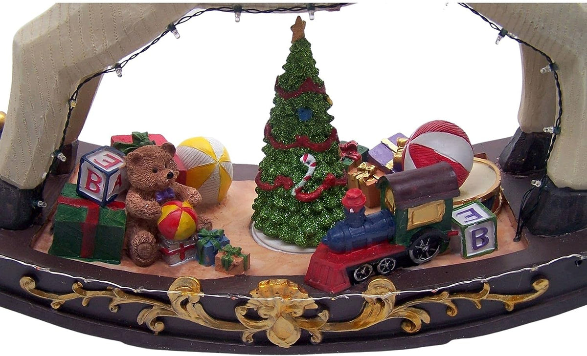 Musical Rocking Horse Village Scene - 23" tall