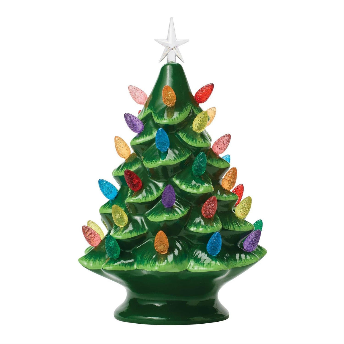 Lighted Ceramic Christmas Tree - 13 inch
