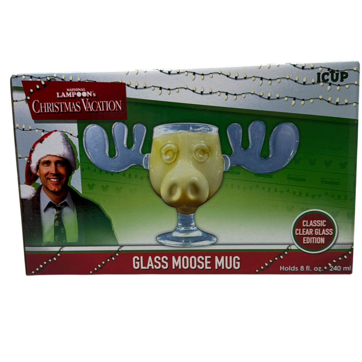 Christmas Vacation Griswold Clear Glass Moose Mug 8 oz