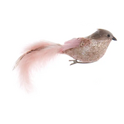 Pink Glittered Bird with Smooth Finish – Two by Seven Inches