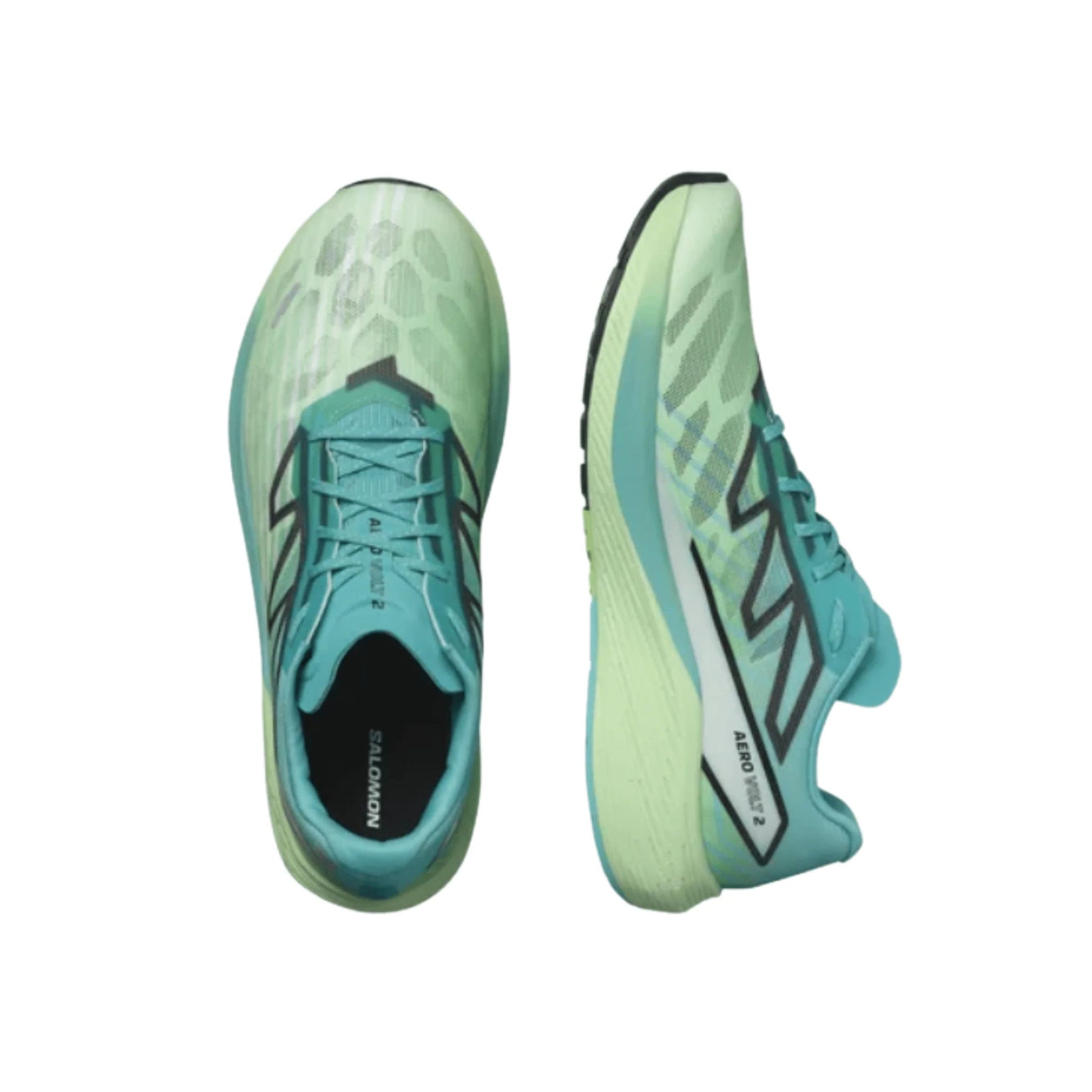 Salomon Men's Aero Volt 2 Road Running Shoes - Peacock Blue/Spring Bouquet/Green Ash by Lenny's Shoe & Apparel