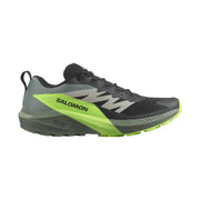 Salomon Men's Sense Ride 5 Trail Running Shoes - Black / Laurel Wreath / Green Gecko by Lenny's Shoe & Apparel