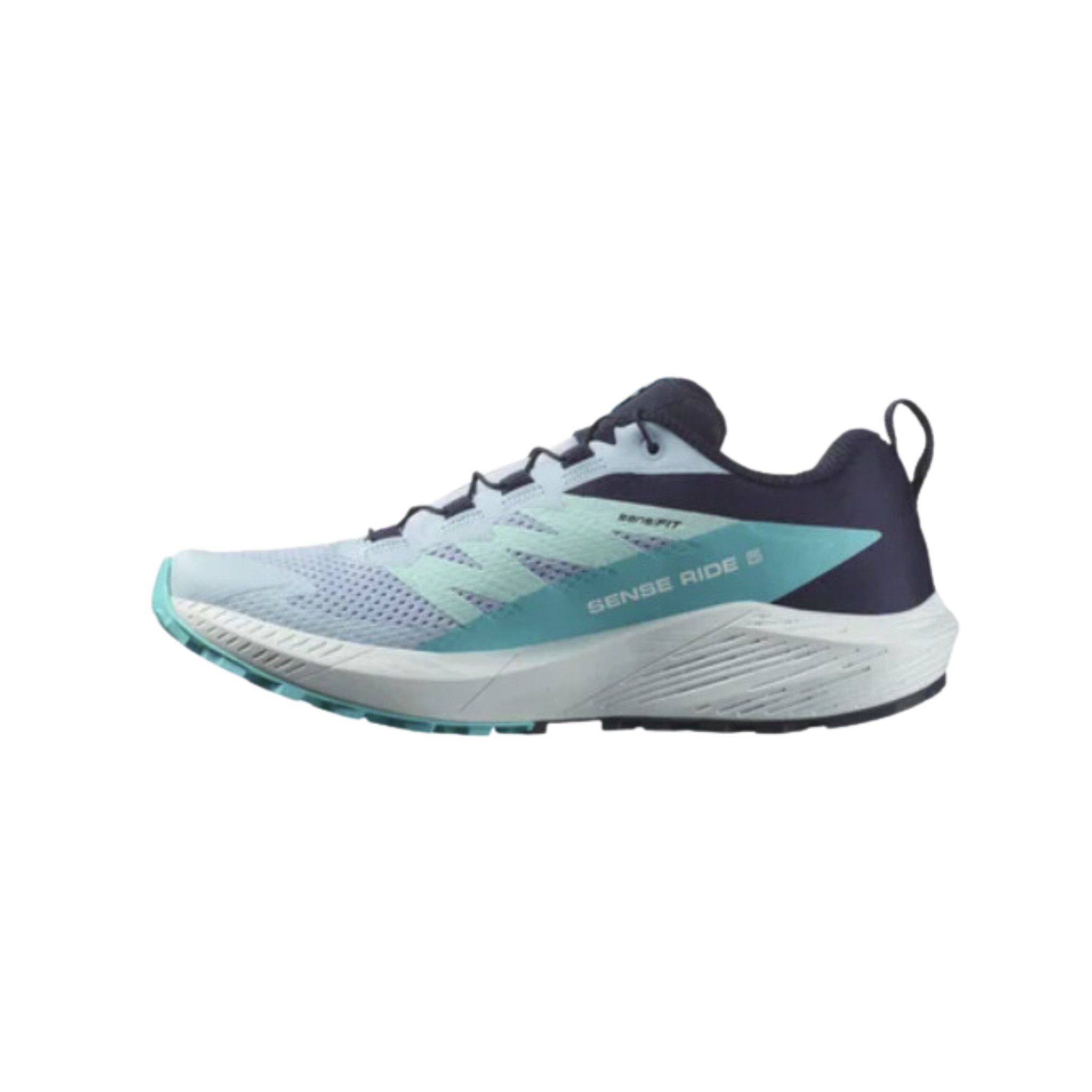 Salomon Women's Sense Ride 5 Trail Running Shoes - Cashmere Blue/Carbon/Peacock Blue by Lenny's Shoe & Apparel