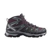 Salomon Women's X Ultra Pioneer Mid Waterproof Hiking Boots - Wine Tasting/Magnet/Granite Green by Lenny's Shoe & Apparel