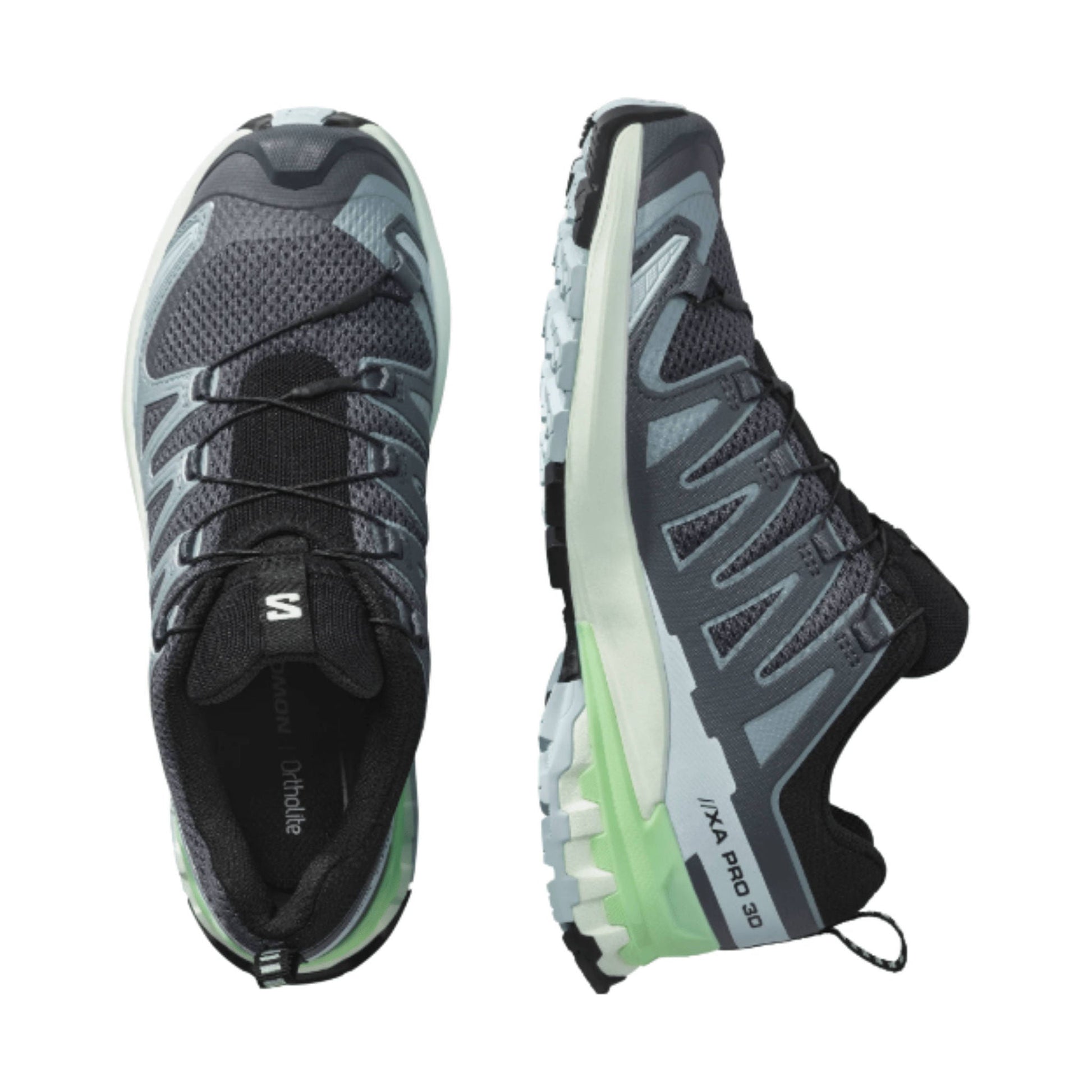 Salomon Women's XA Pro 3D V9 Trail Running Shoes - Turbulence/Iced Aqua/Patina Green by Lenny's Shoe & Apparel