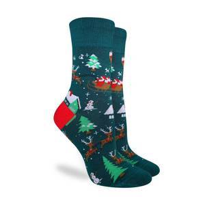 Men's Novelty Sock - Santa on Sled by SidePony Boutique