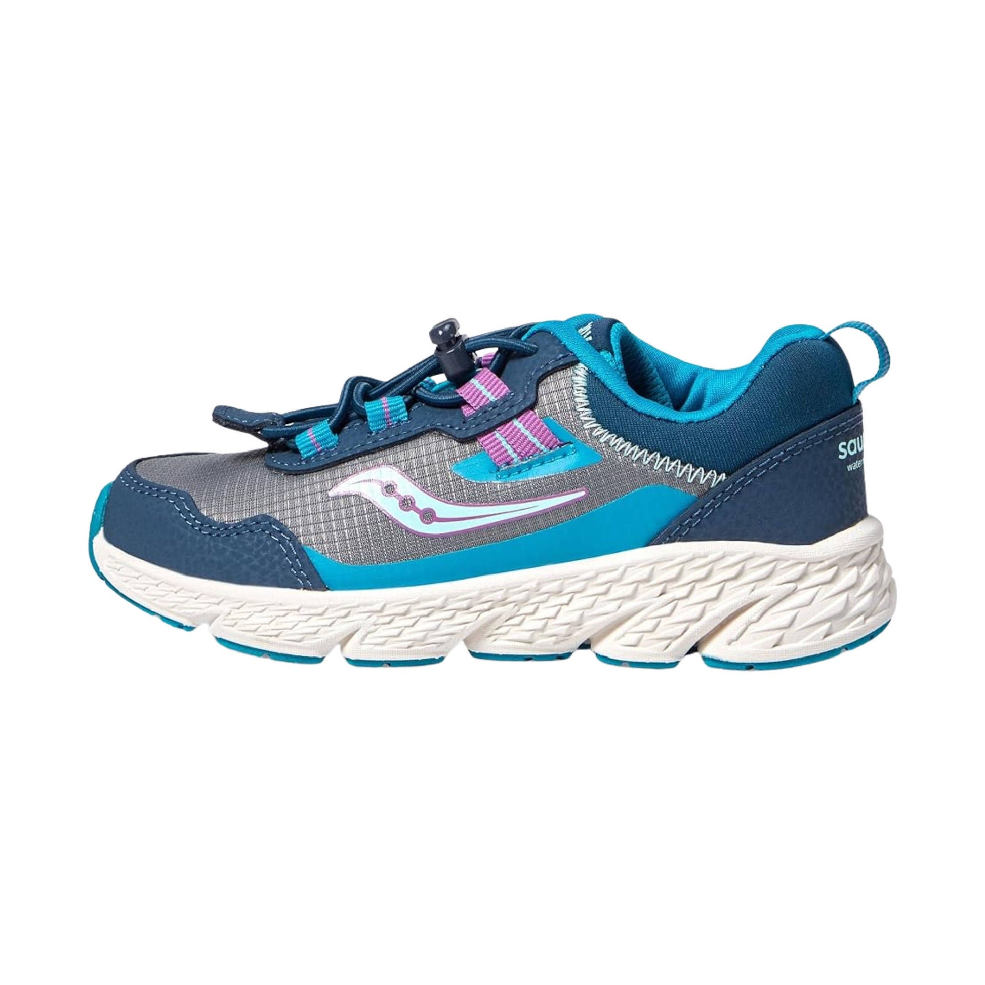 Saucony Kids' Wind Shield 3.0 Shoes - Navy/Grey/Turquoise by Lenny's Shoe & Apparel