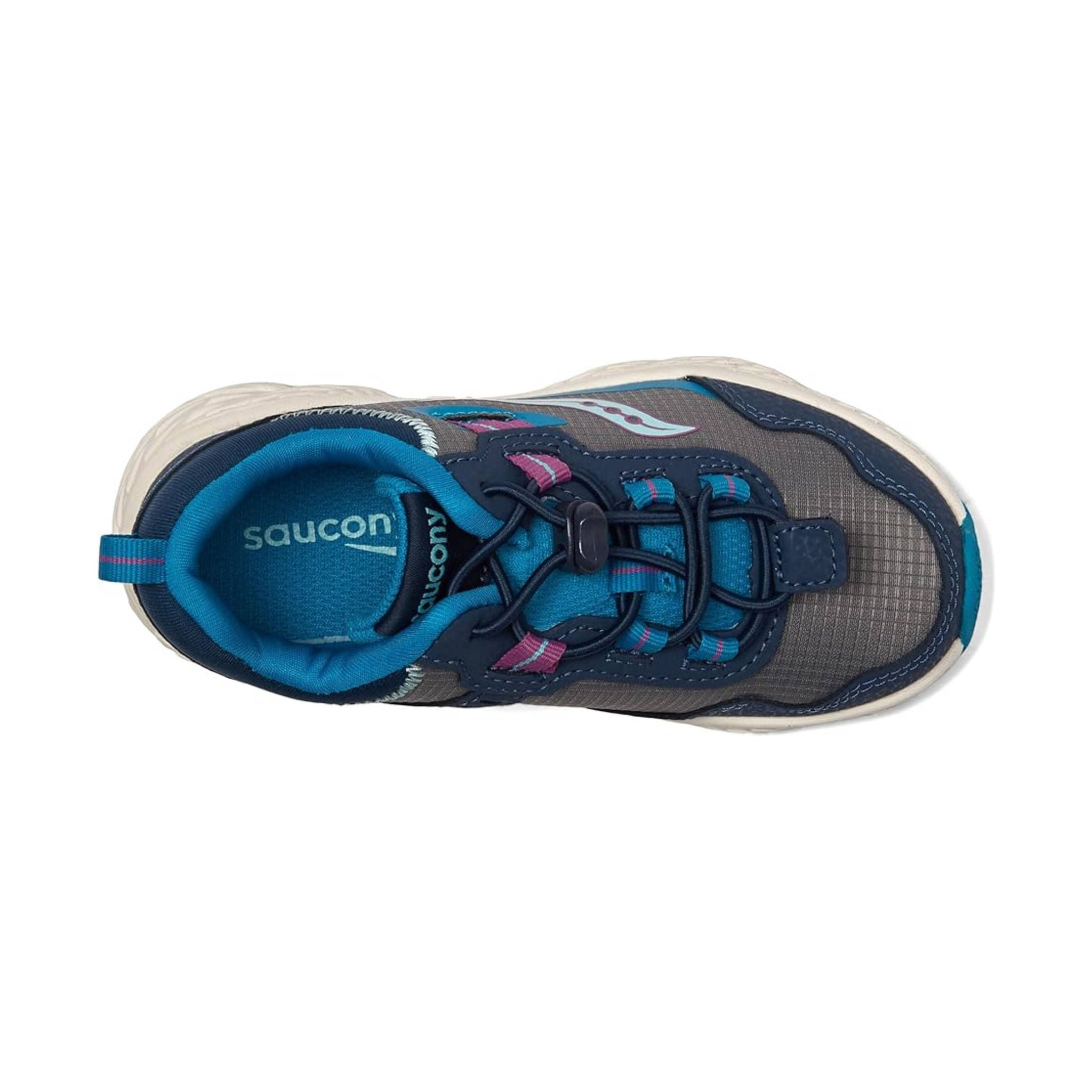 Saucony Kids' Wind Shield 3.0 Shoes - Navy/Grey/Turquoise by Lenny's Shoe & Apparel