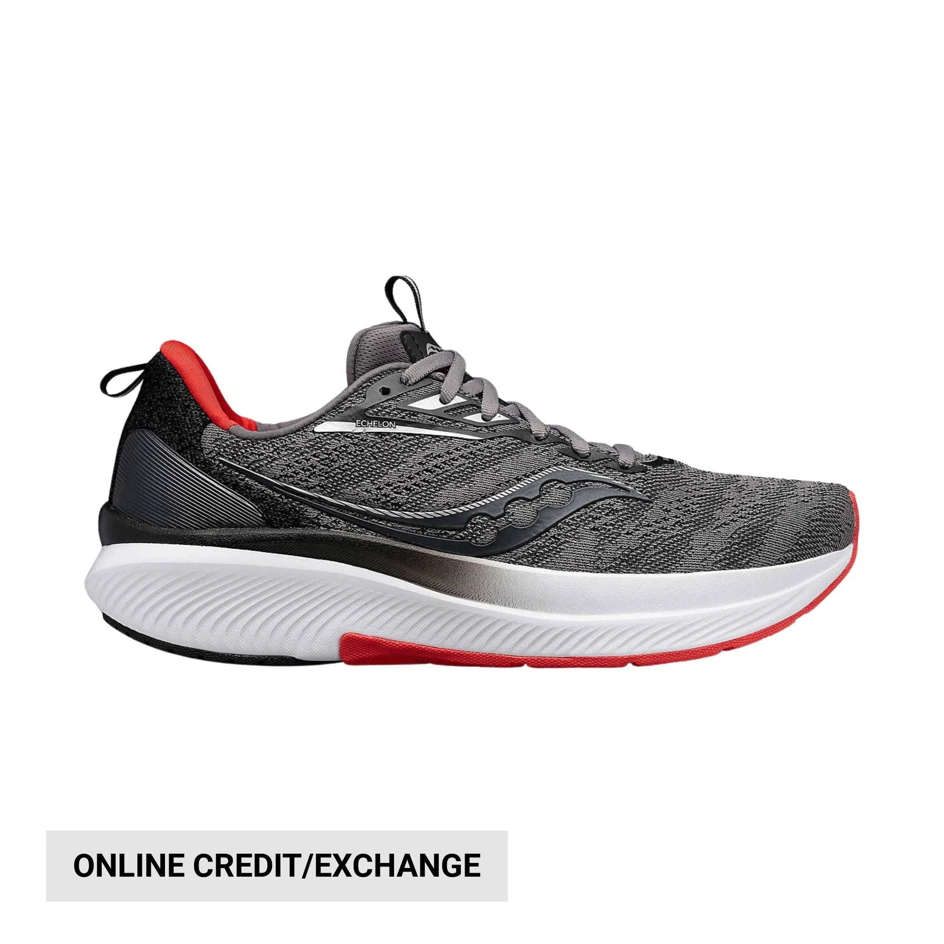 Saucony Men's Echelon 9 Running Shoes - Charcoal/Red Sky by Lenny's Shoe & Apparel