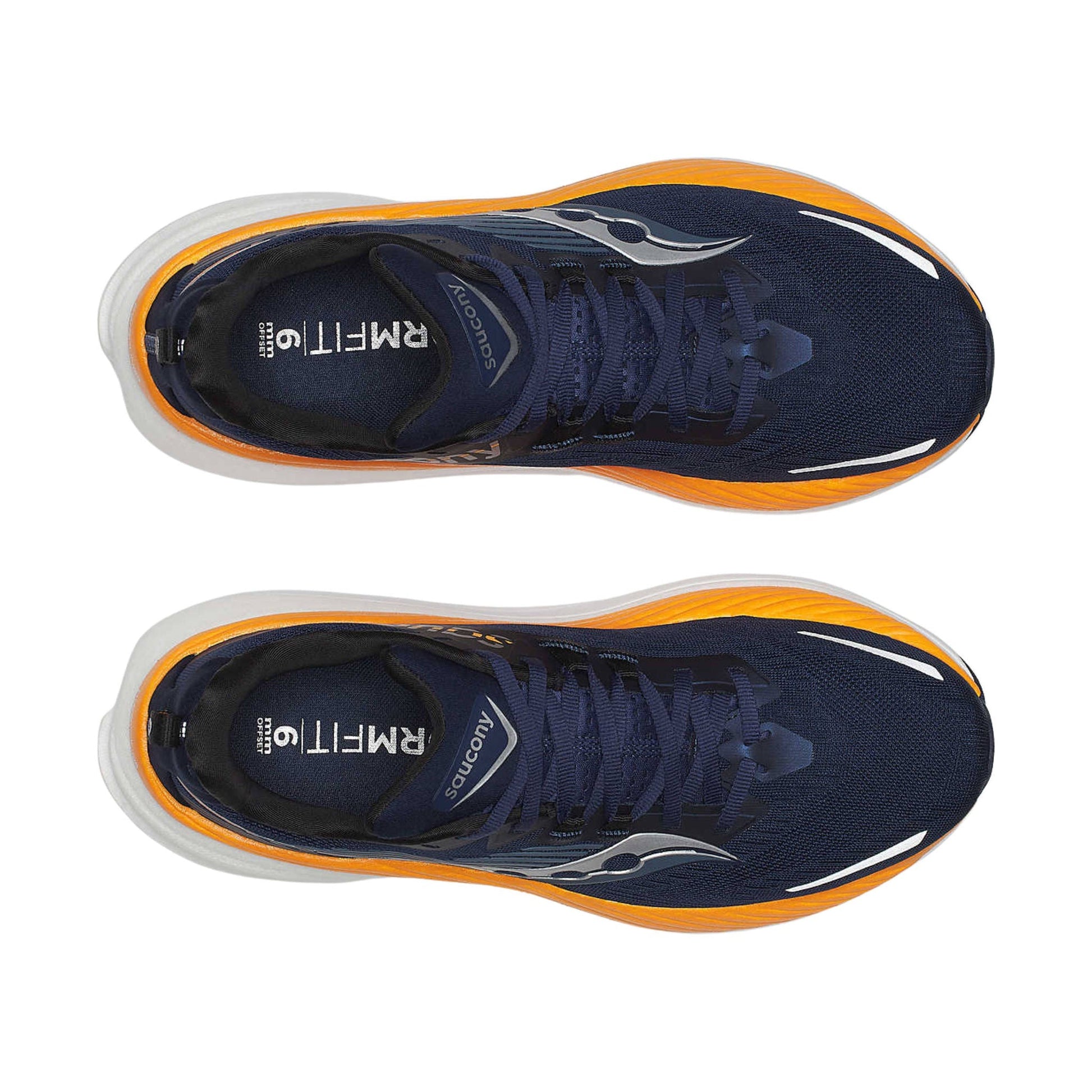 Saucony Men's Hurricane 24 Running Shoes - Navy/Peel by Lenny's Shoe & Apparel