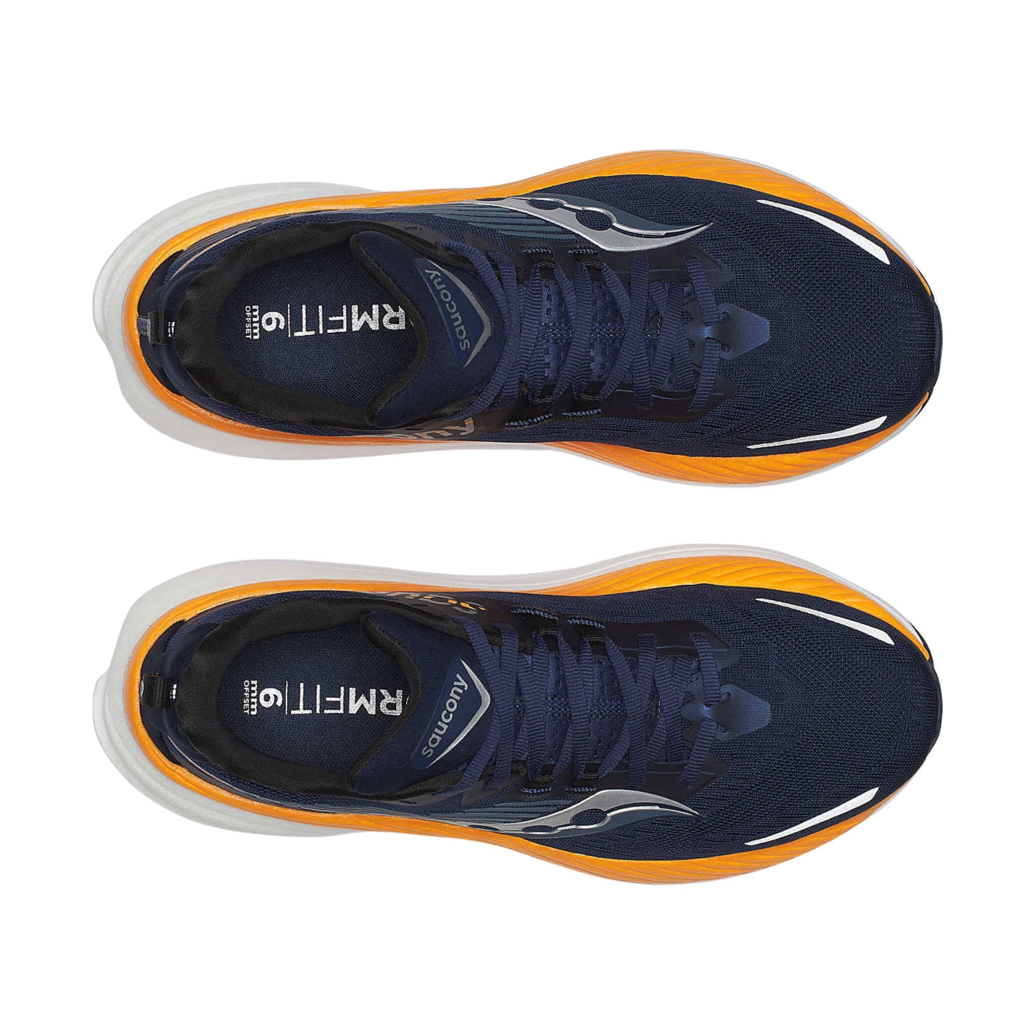 Saucony Men's Hurricane 24 Running Shoes - Navy/Peel by Lenny's Shoe & Apparel