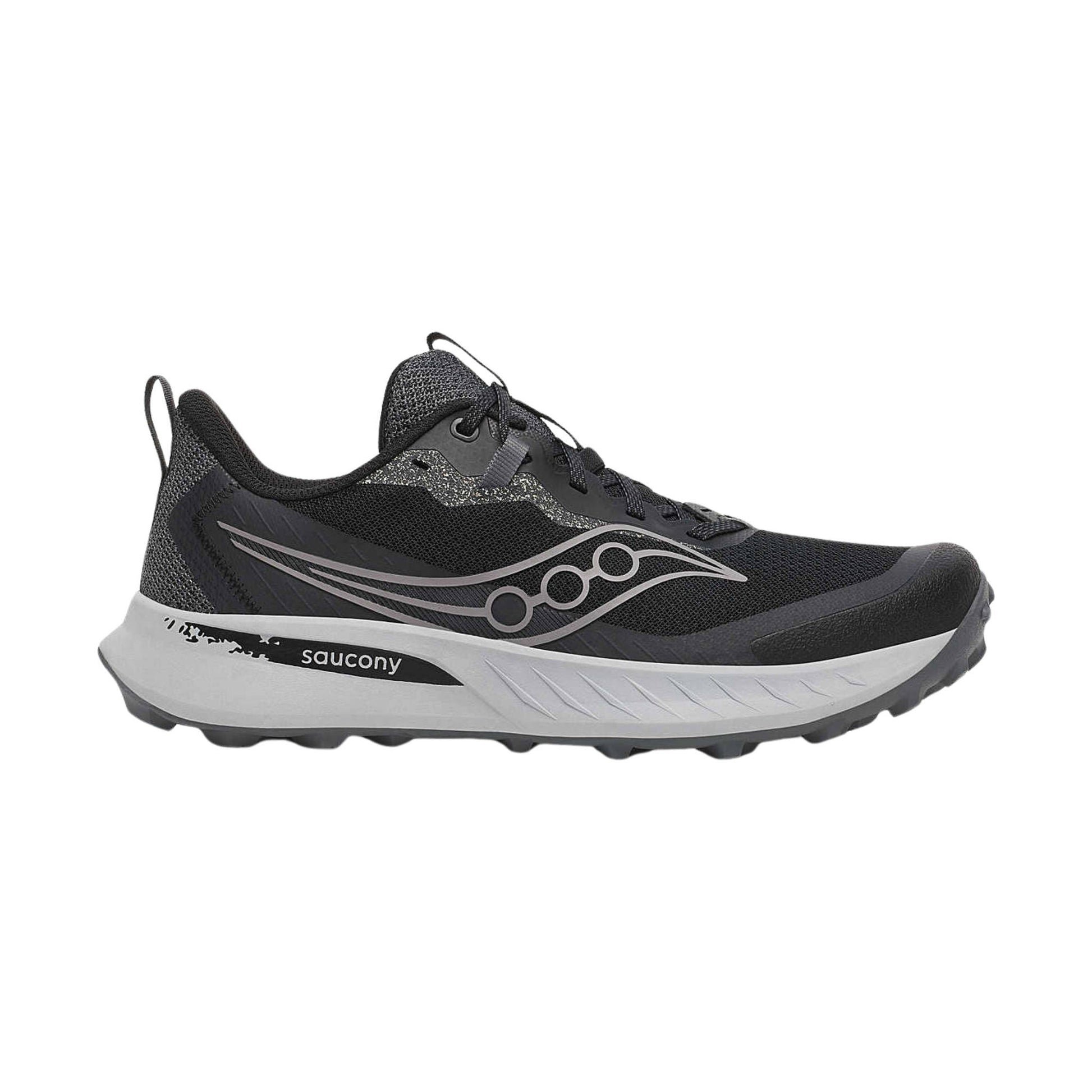 Saucony Men's Peregrine 15 Trail Shoes - Black/Shadow by Lenny's Shoe & Apparel