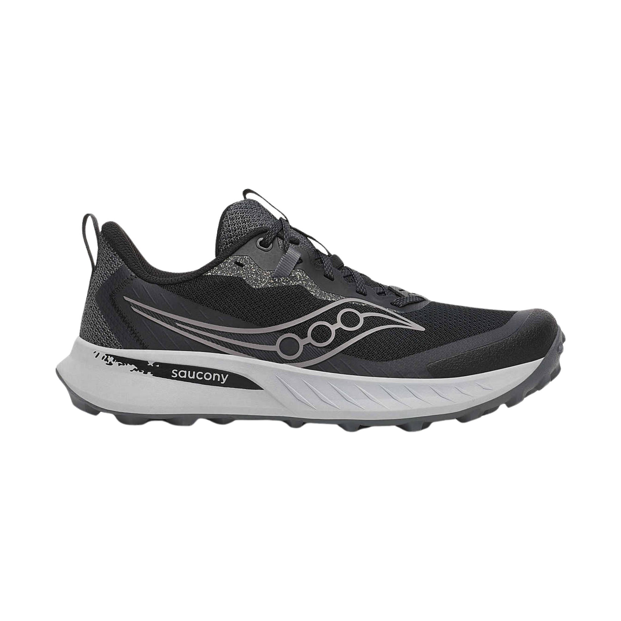 Saucony Men's Peregrine 15 Trail Shoes - Black/Shadow by Lenny's Shoe & Apparel