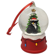 Charming Kitty Snow Globe Ornament - Black Cat