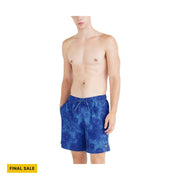 SAXX Men's Oh Bouy 2N1 7 Inch Swim Trunks - White Noise Daisy-Blue