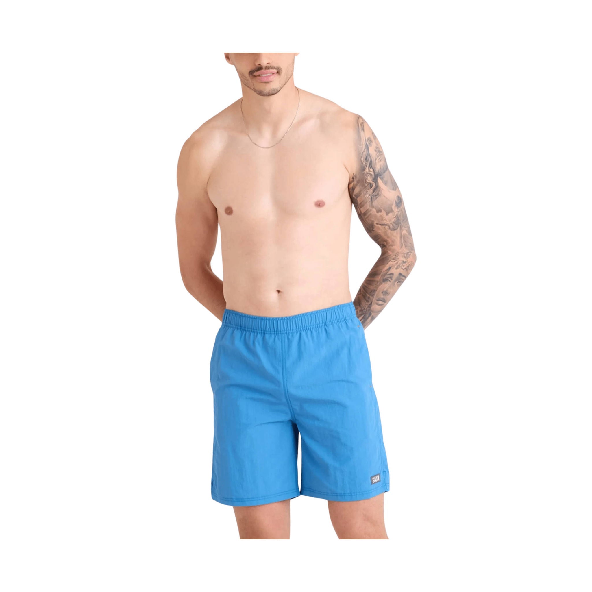 SAXX Men's Go Coastal 2N1 7 Inch Swim Trunks - Lake Blue by Lenny's Shoe & Apparel