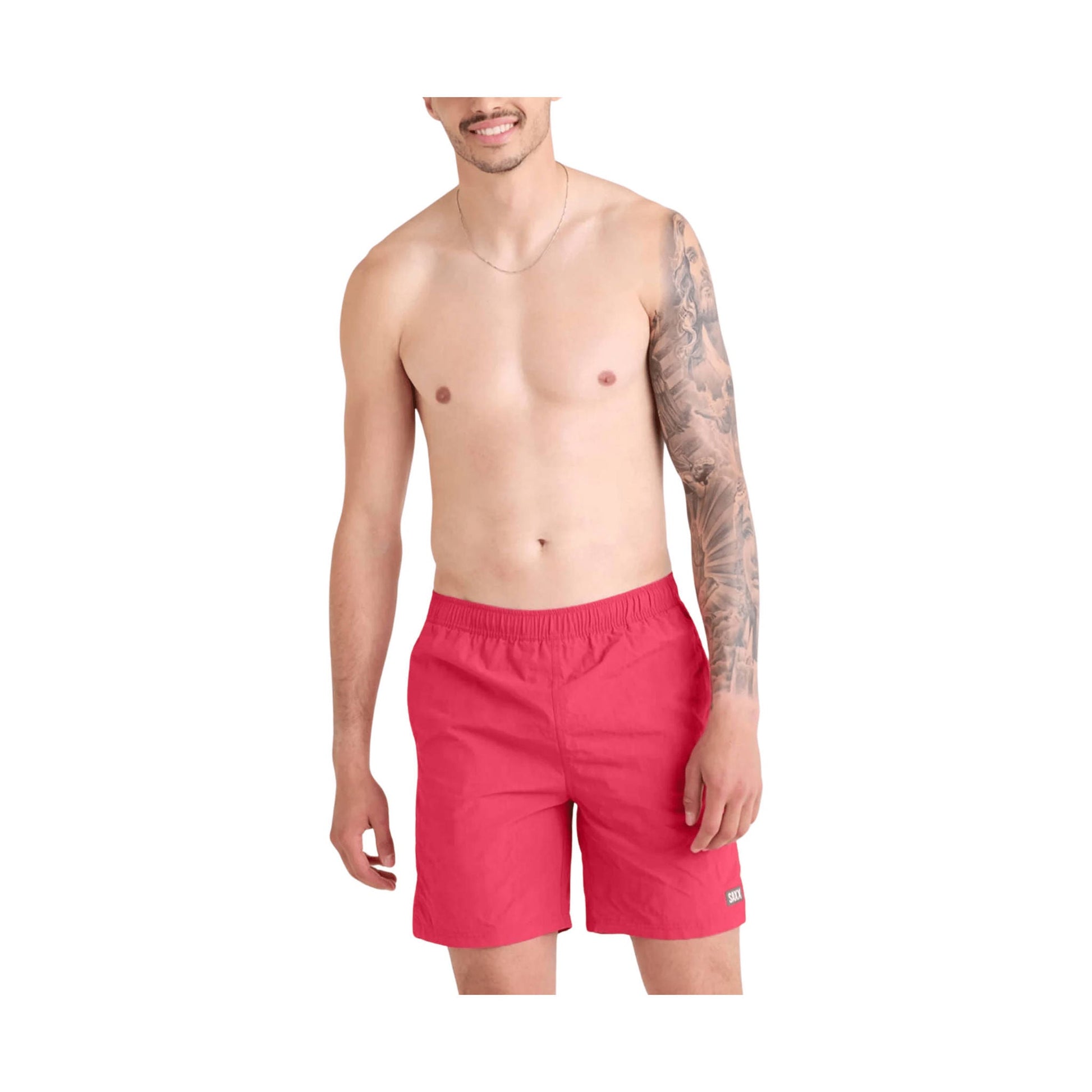 SAXX Men's Go Coastal 2N1 7 Inch Swim Trunks - Raspberry by Lenny's Shoe & Apparel