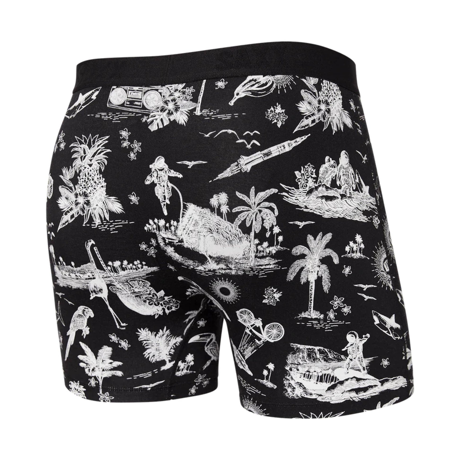 SAXX Men's Ultra Super Soft Boxer Brief - Black Astro Surf And Turf by Lenny's Shoe & Apparel
